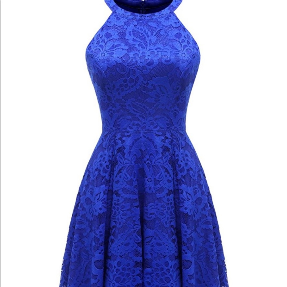 Blue floral lace dress